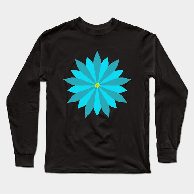 Blue Flower Long Sleeve T-Shirt by TANSHAMAYA